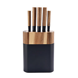 SET 6 PIEZAS TACO C/ PIE + 5 CUCHILLOS MADERA ACACIA