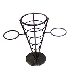 CONO EN ESPIRAL METAL NEGRO C/ 2 PORTA RAMEQUINES