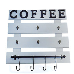 PORTA TAZAS COLGANTE MADERA COFFEE. 50X50CM