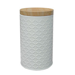 FRASCO CILIND 750ML D10.5/H19CM LATA C/TAPA COLOR MADERA