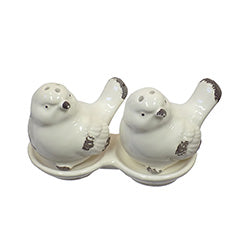 SET SALERO/PIMENTERO 14X7X8CM PAJARITOS CERAMICA
