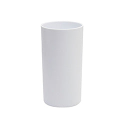 VASO PARA BAÑO PLASTICO BLANCO.  D6.7XH13CM