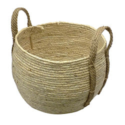 CESTO TEJIDO C/ASAS D33XH27CM BEIGE