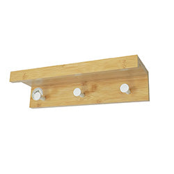 PERCHERO PARED C/ ESTANTE Y 3 GANCHOS 35.5X12X8CM