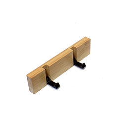 PERCHERO PARED 2 GANCHOS PLEGABLES 20X5.5X2CM