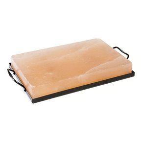 PLANCHA DE SAL DEL HIMALAYA  SOPORTE NEGRO. 30x20x4CM