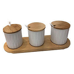 SET X3 FRASCOS 150ML CERAMICA BASE MADER AZUL O BLANCO 8.5x8.5CM