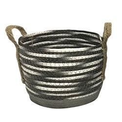 CESTO TEJIDO D29x24CM BLANCO/GRIS