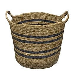 CESTO TEJIDO D36x30CM NATURAL/NEGRO