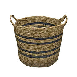 CESTO TEJIDO D32x26CM NATURAL/NEGRO