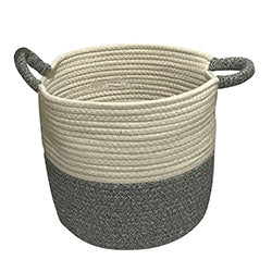 CESTO TEJIDO D32x30CM BLANCO/GRIS