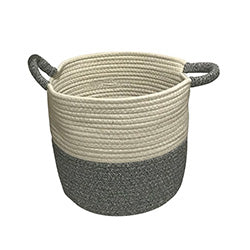 CESTO TEJIDO D28x28CM BLANCO/GRIS