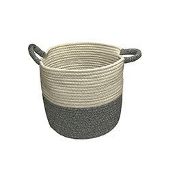 CESTO TEJIDO D25x26CM BLANCO/GRIS