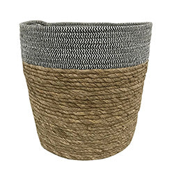CESTO TEJIDO D31x30CM NATURAL/GRIS