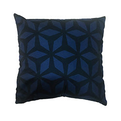 ALMOHADON 40x40CM 380G AZUL CON DISEÑO BEIGE