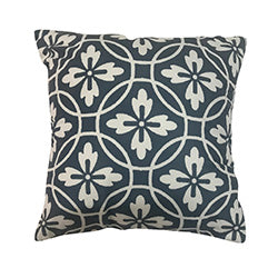 ALMOHADON 40x40CM 380G CELESTE CON DISEÑO BEIGE