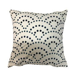 ALMOHADON 40x40CM 380G BEIGE CON PUNTOS AZULES