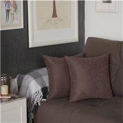 ALMOHADON LINO  380G MARRON. 40x40CM