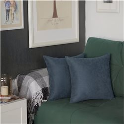 ALMOHADON LINO 380G AZUL. 40x40CM