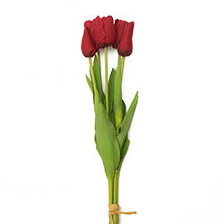 RAMO 5 TULIPANES ROJO.  55CM