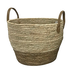 CESTO TEJIDO 32X29CM BLANCO/BEIGE
