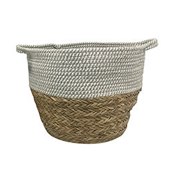 CESTO TEJIDO 27X23CM BEIGE/CAMEL