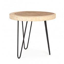 MESA TRONCO MADERA D38XH38CM