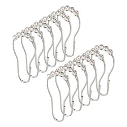 SET X12 ARGOLLA ACERO PARA CORTINA BAÑO PERLITAS