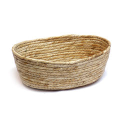CESTA TEJIDA 30x21x10CM CREMA