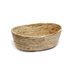 CESTA TEJIDA 25x18x8CM CREMA
