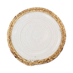 INDIVIDUAL TEJIDO D30CM BLANCO/NATURAL