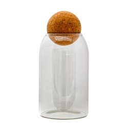 FRASCO VIDRIO 800ML D9x14CM TAPA CORCHO