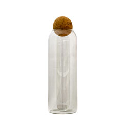 FRASCO VIDRIO 1.5L D9.5x28CM TAPA CORCHO