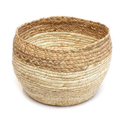 CESTO TEJIDO D38x33CM CREMA/NATURAL