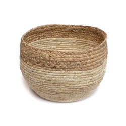 CESTO TEJIDO D24x19CM CREMA/NATURAL