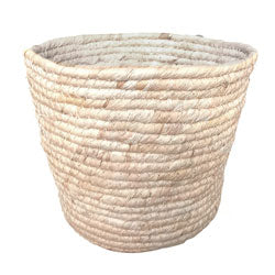 CESTO TEJIDO D28x24CM CREMA