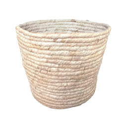 CESTO TEJIDO D25x21CM CREMA