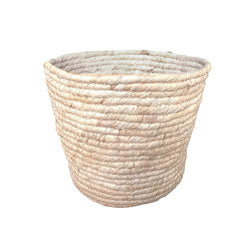 CESTO TEJIDO D21x18CM CREMA