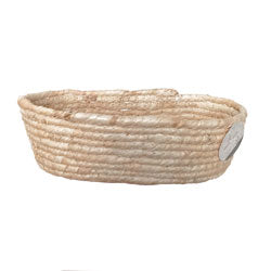 CESTA OVAL TEJIDA 25x16x8CM CREMA