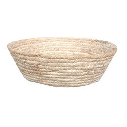 CESTA TEJIDA D27x9CM CREMA