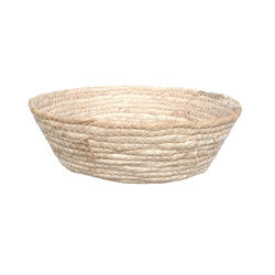 CESTA TEJIDA D23x8CM CREMA