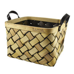 CESTO BAMBOO C/ASAS 31x26x21CM NATURAL/NEGRO