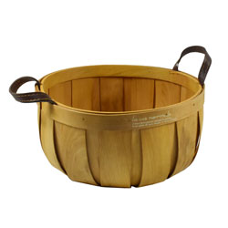 CESTO BAMBOO REDONDO C/ASAS D25x13CM NATURAL/NEGRO