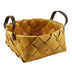 CESTO BAMBOO RECT. C/ASAS 22x22x9CM NATURAL