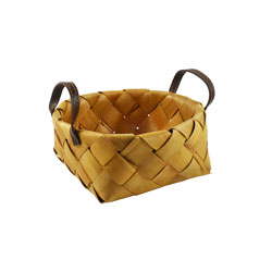 CESTO BAMBOO RECT. C/ASAS 17x17x8CM NATURAL