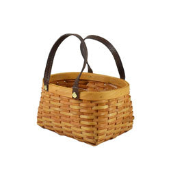 CESTO BAMBOO C/ASAS 18x14x10CM NATURAL/MARRON