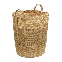 CESTO TEJIDO C/ASAS D40x46CM NATURAL/BEIGE