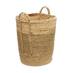 CESTO TEJIDO C/ASAS D35x41CM NATURAL/BEIGE