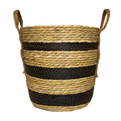 CESTO TEJIDO C/ASAS D33x36CM NATURAL/MARRON