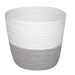 CESTO TEJIDO D26x21CM GRIS/BLANCO